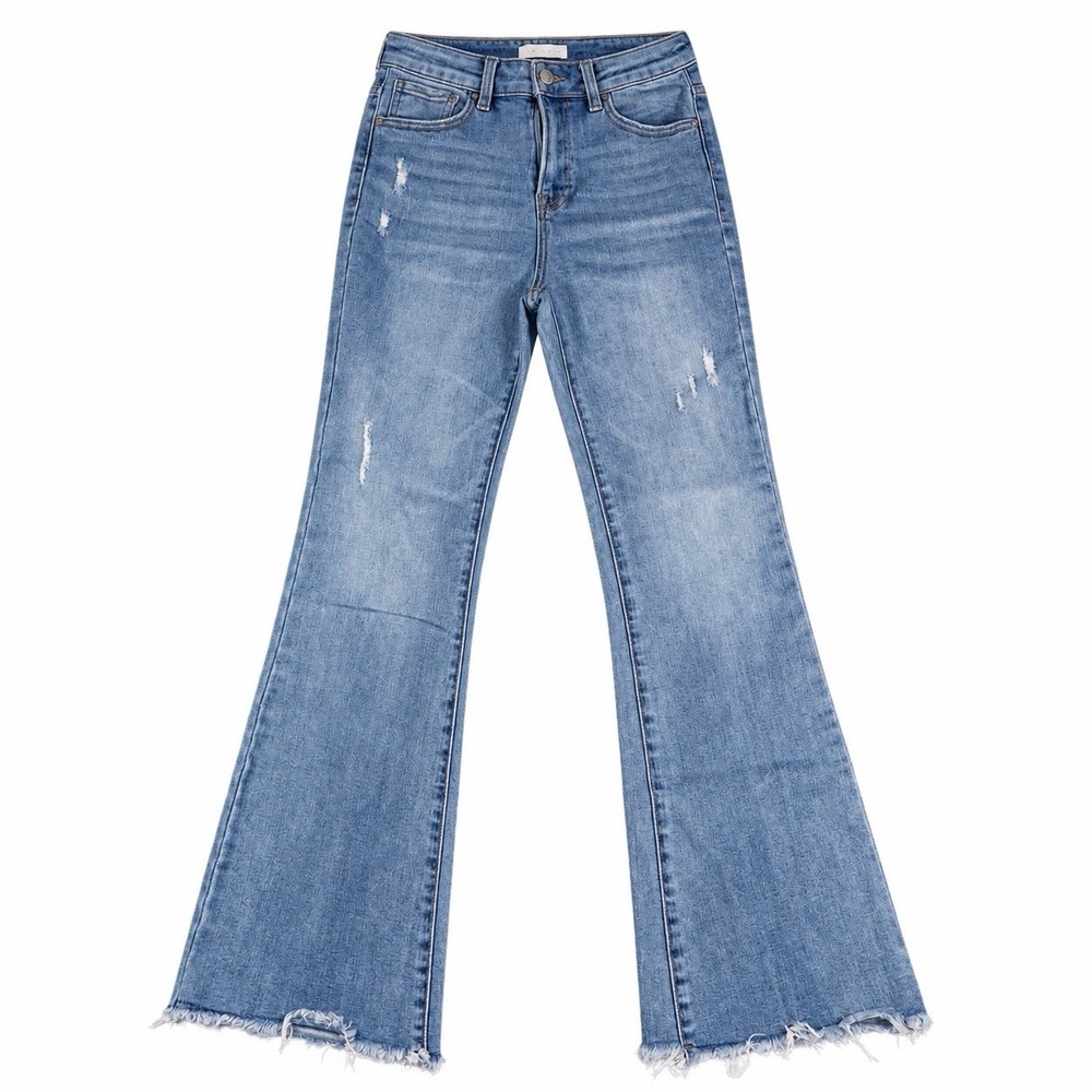 risen jeans 5/27 boot cut jeans flare high rise raw hem
